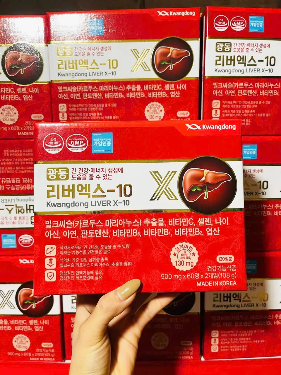 Viên uống giải độc gan Kwangdong Liver X-10 120 viên của Hàn Quốc Viên Uống Giải độc Bổ Gan LiverX Hộp 120 Viên