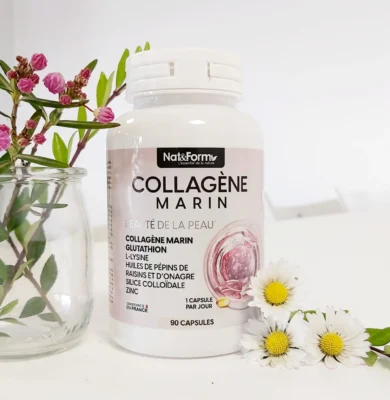 Viên uống Collagen Marin Nat&Form 90 viên của Pháp Viên uống Collagen Marin Nat&Form dưỡng trắng và chống lão hóa da Pháp