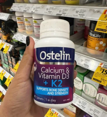 Viên uống Ostelin Calcium Vitamin D3 K2 60 viên của Úc Viên uống bổ sung Canxi & D3 + K2 Ostelin 60 viên