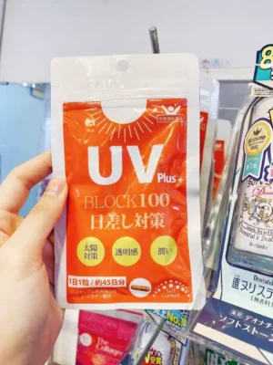 Viên uống chống nắng UV Plus Block 100 gói 45 viên của Nhật Bản Viên uống chống nắng UV Plus block 100 Nhật Bản