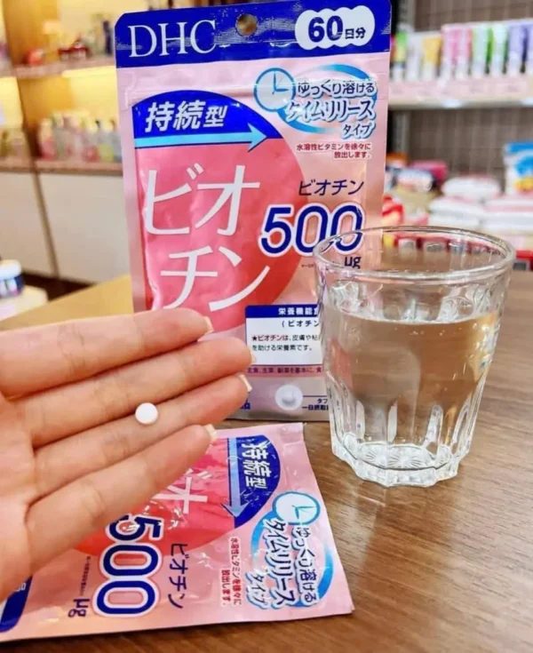 Viên uống hỗ trợ mọc tóc Biotin DHC Sustained Release Biotin 500mcg µg 60 viên