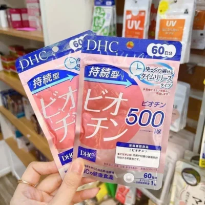Viên uống mọc tóc DHC Biotin 500µg 60 ngày của Nhật Bản Viên uống ngăn rụng tóc DHC Biotin Sustained Release Biotin 60 ngày