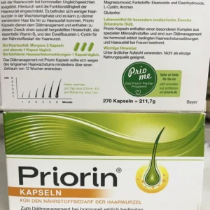 Viên uống ngăn rụng tóc Priorin Kapseln Bayer 270 viên của Đức Viên uống ngăn rụng tóc Priorin 270 viên