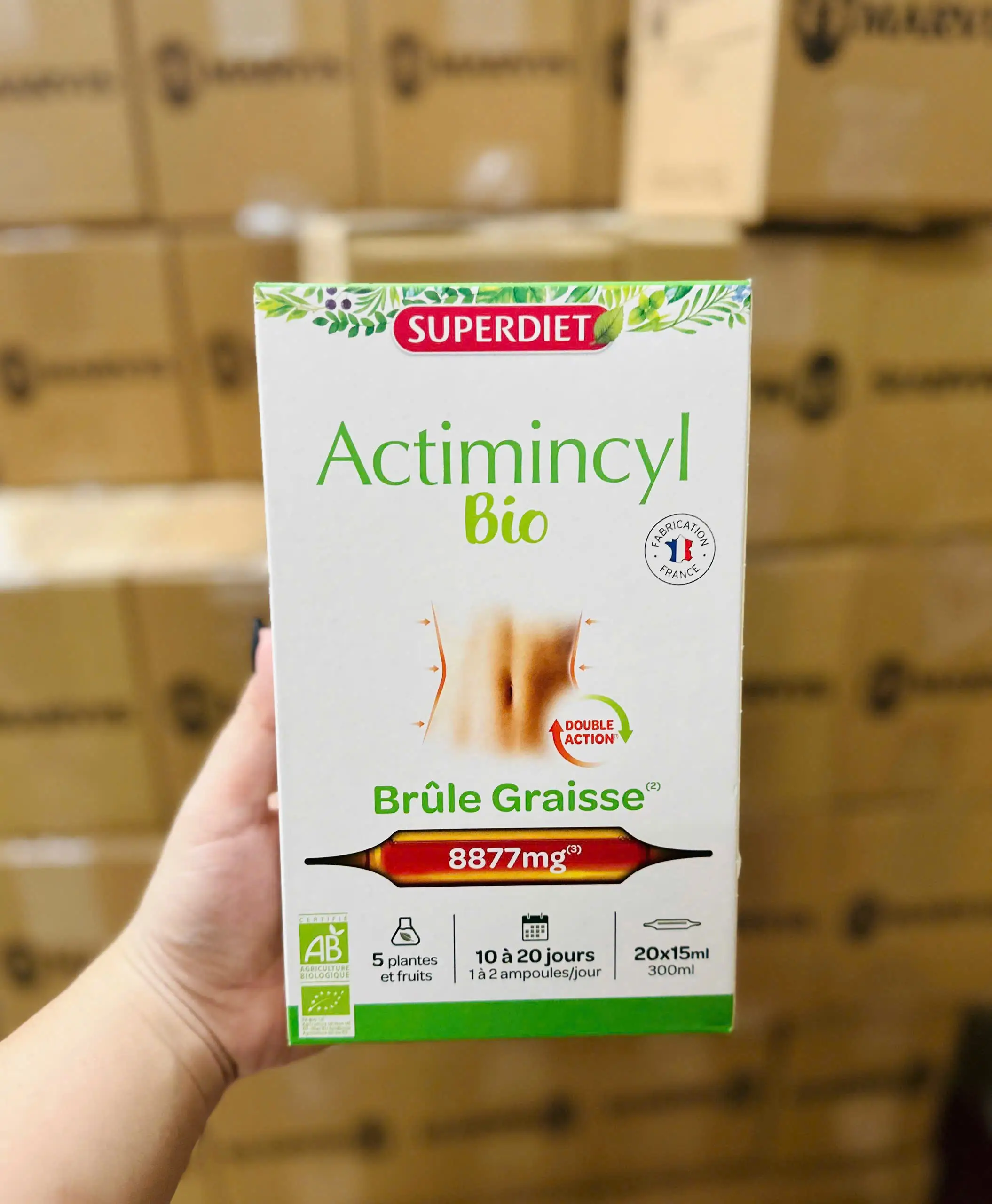 Nước uống giảm cân Superdiet Actimincyl Bio 20 ống của Pháp ACTIMINCYL BIO SUPERDIET 20 AMPOULES - Giảm cân Actimincyl 20 ống