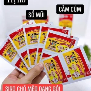 Bột cảm cúm Taisho Pabron Kids Chó Mèo Nhật 12 gói cho bé