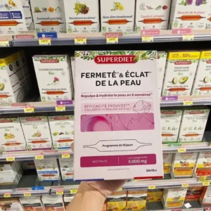 Nước uống Collagen Superdiet 5000mg Fermeté 20 ống của Pháp Collagen Superdiet 5000mg Fermete & Eclat De La Peau của Pháp hộp 20 ống x 10ml