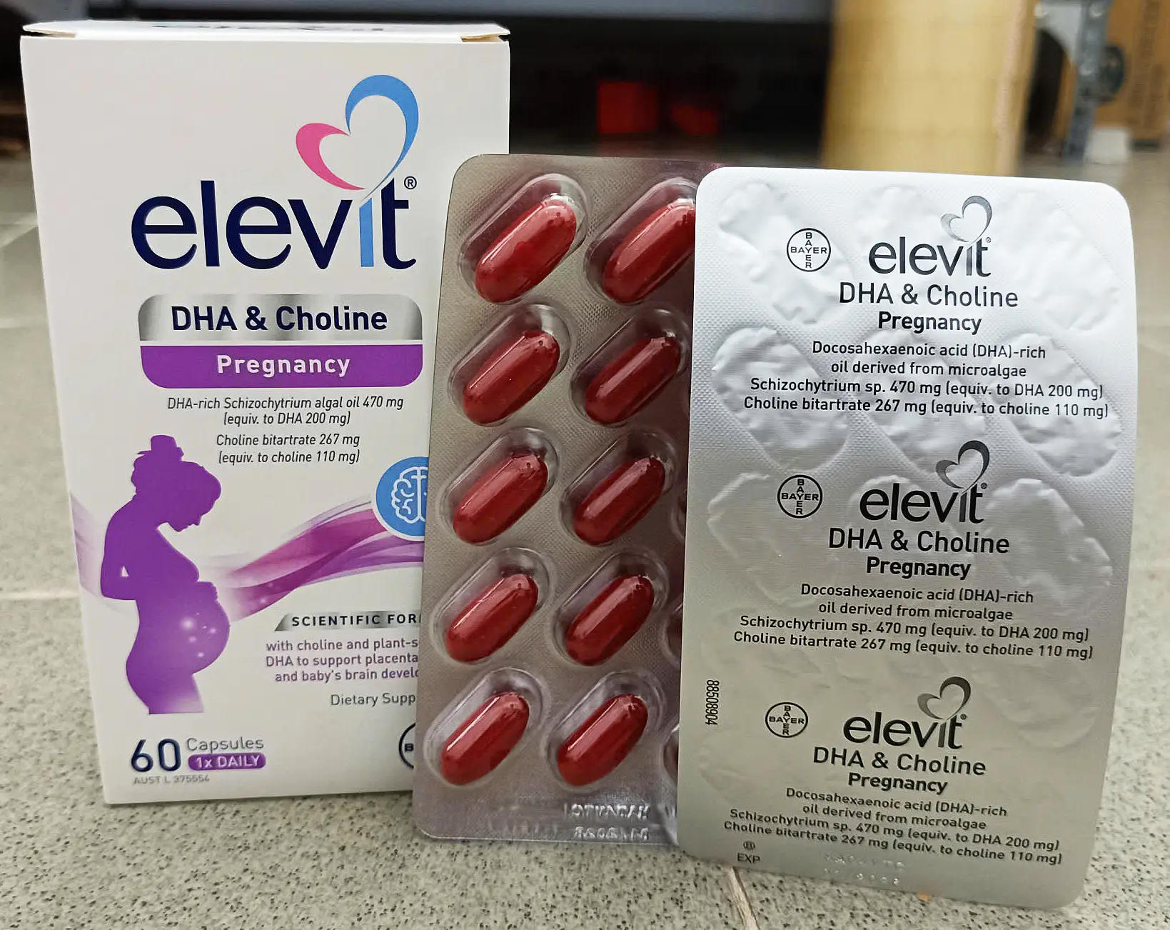 Viên uống Elevit DHA & Choline Pregnancy 60 viên của Úc Elevit DHA & Choline Pregnancy 60 viên Úc cho bà bầu