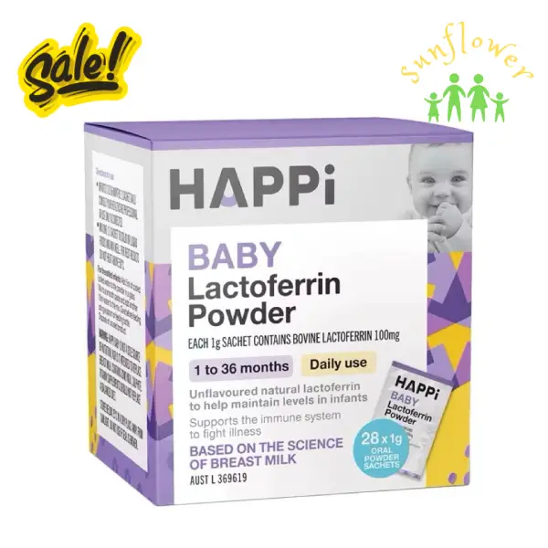 Men bột Happi Baby Lactoferrin Power 28 gói của Úc Men bột Happi Baby Lactoferrin Power 28 gói của Úc