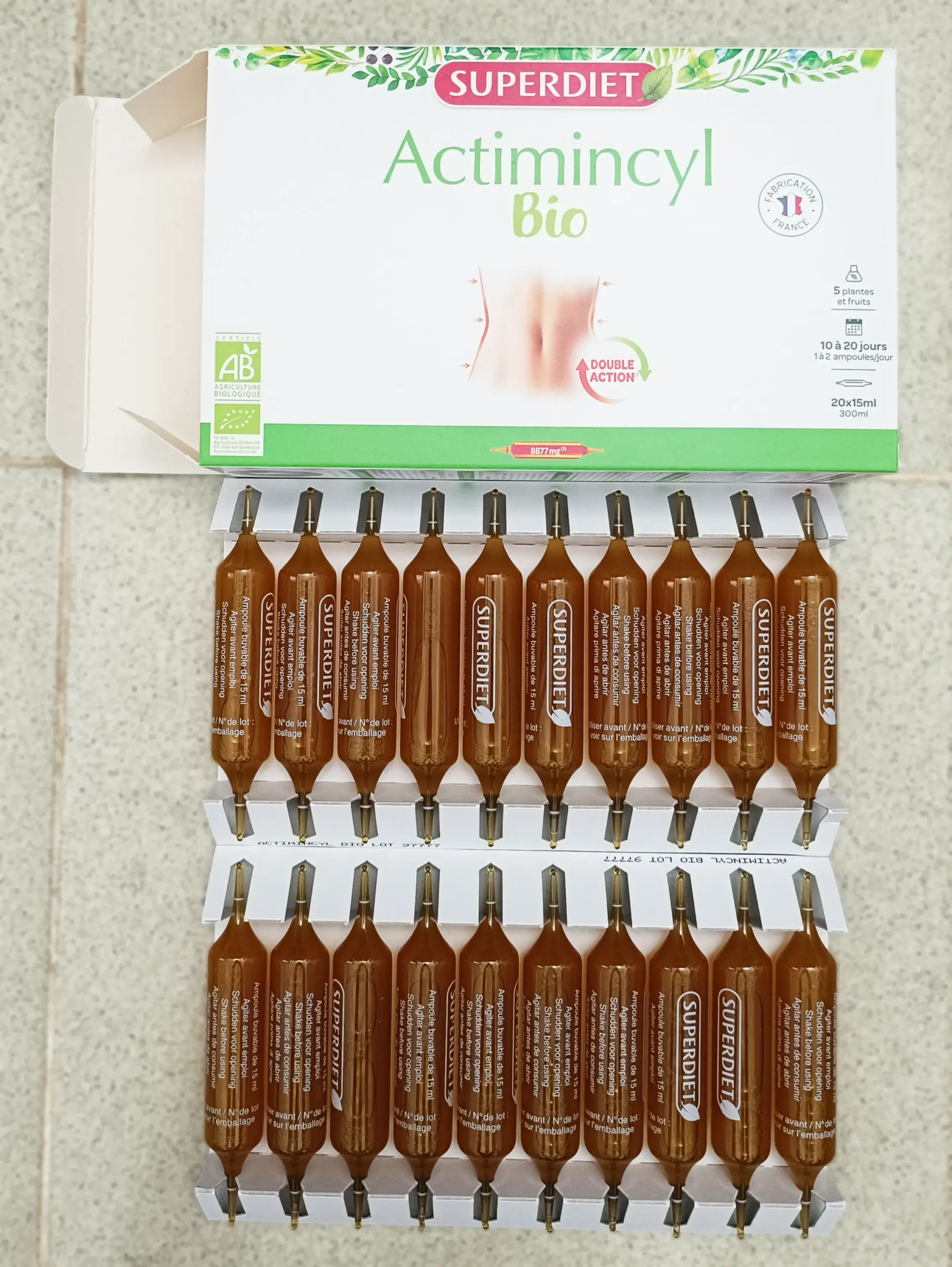 Nước uống giảm cân Superdiet Actimincyl Bio 20 ống của Pháp Nước Uống Giảm Cân Superdiet Actimincyl Bio 20 ống của Pháp