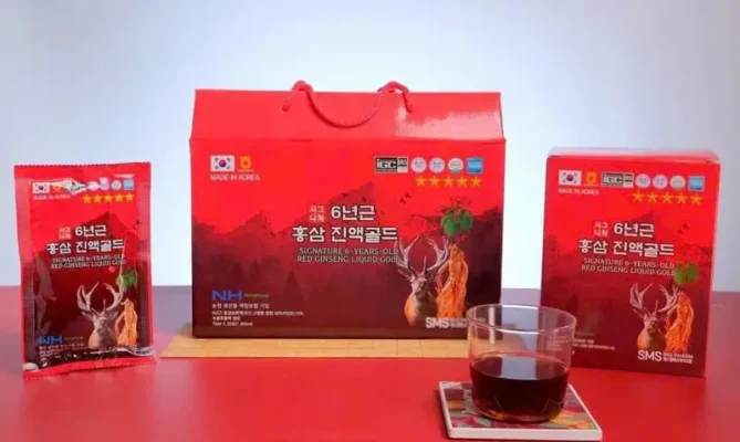Nước sâm nhung hươu Signature Gold 20 gói của Hàn Quốc Nước hồng sâm nhung hươu SMS Bio Pharm Hàn Quốc