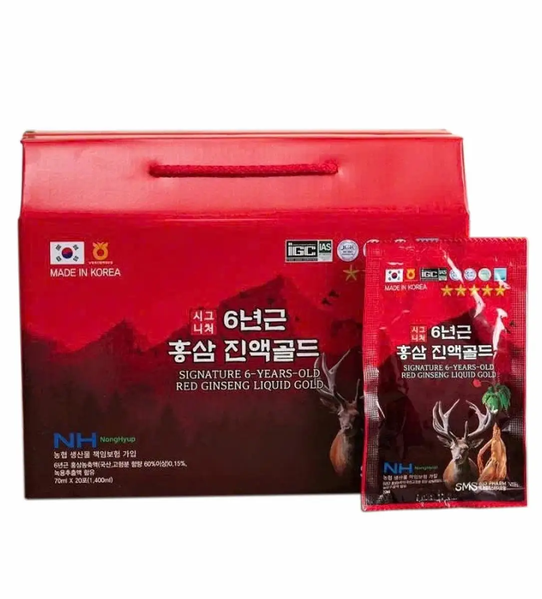 Nước sâm nhung hươu Signature Gold 20 gói của Hàn Quốc Nước hồng sâm nhung hươu Signature - Hàn Quốc