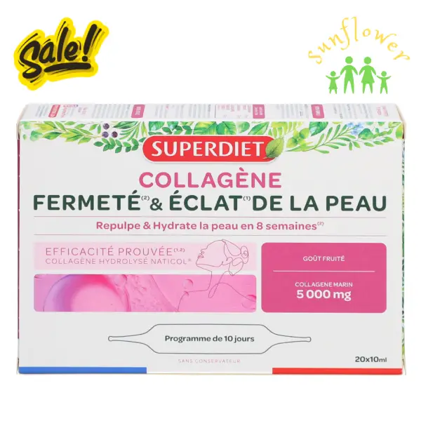Nước uống Collagen Superdiet 5000mg Fermeté 20 ống của Pháp Nước uống Collagen Superdiet 5000mg Fermeté 20 ống của Pháp