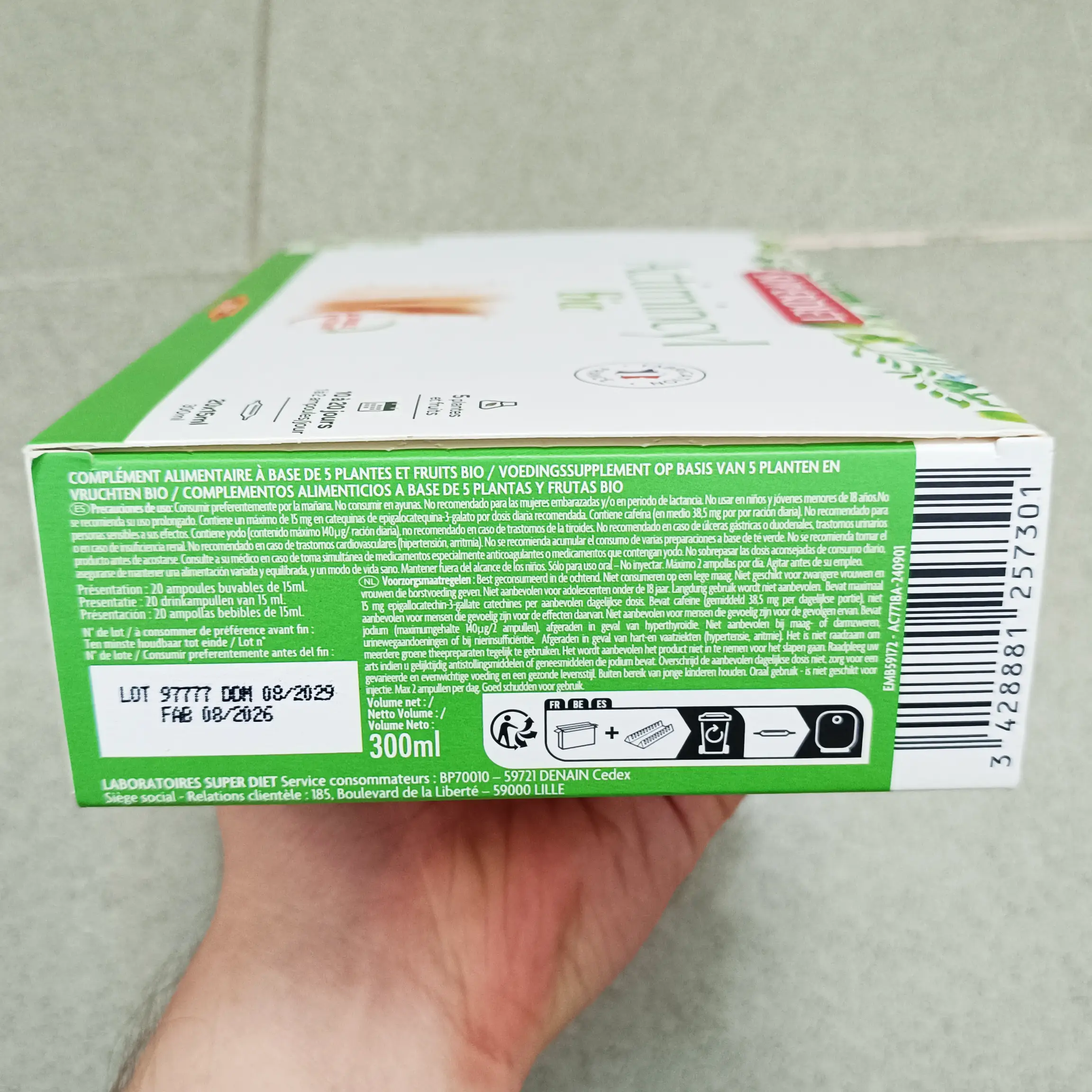 Nước uống giảm cân Superdiet Actimincyl Bio 20 ống của Pháp Nước uống Superdiet Actimincyl Bio hộp 20 ống đốt mỡ, giảm cân của Pháp