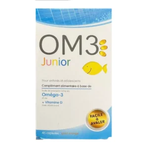 OM3 Junior Omega 3 và Vitamin D cho bé 6-15 tuổi hộp 45 viên Pháp