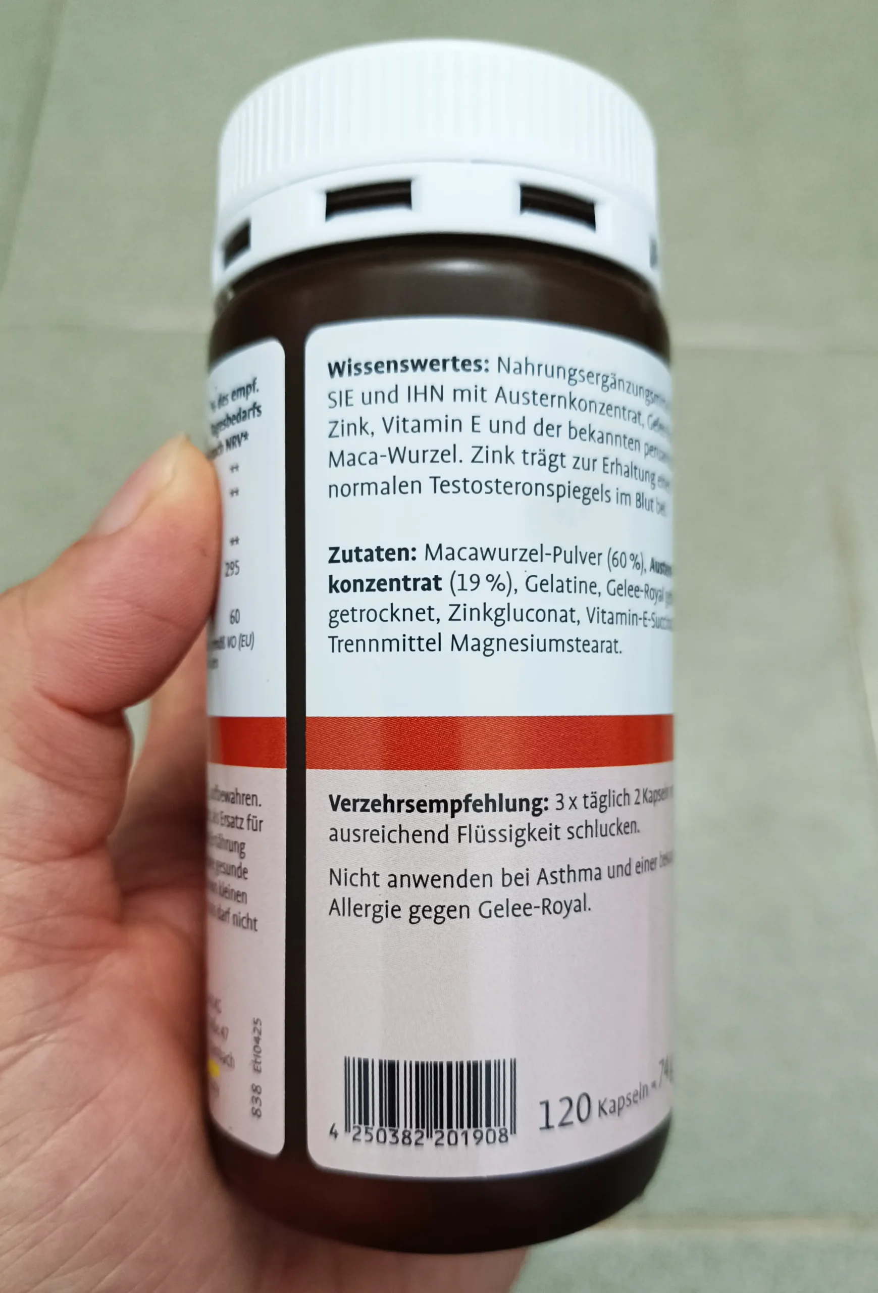 Viên uống tinh chất hàu Austern Maca Sanct Bernhard 120 viên của Đức Tinh chất hàu Sanct Bernhard Austern Maca Aktiv Kapseln 120 viên