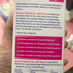 Viên uống Tetesept Vitamin B12 500 Depot 30 viên của Đức Viên Uống Tetesept Vitamin B12 Depot 500