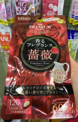 Viên hỗ trợ thơm cơ thể Infinity hoa hồng Bulgaria Nhật Bản 120 viên