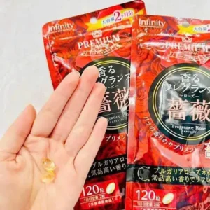 Viên uống thơm cơ thể Infinity Premium Fragrance Rose 120 viên của Nhật Bản Viên hoa hồng thơm cơ thể Infinity Premium 120 viên