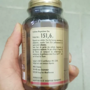 Viên uống Canxi Solgar Calcium Magnesium plus Zinc, 100 viên