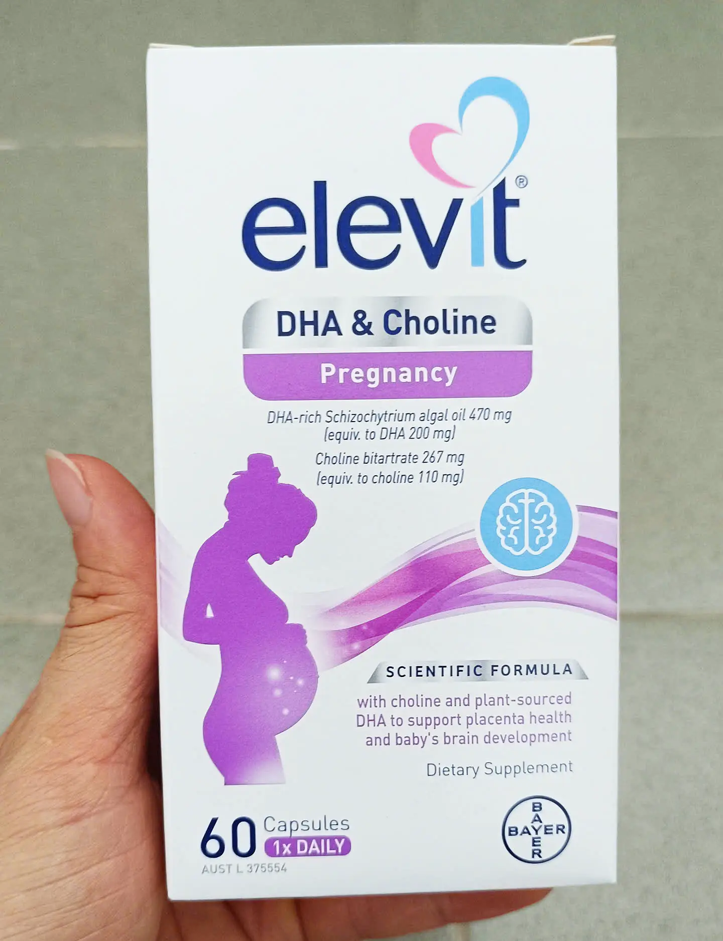 Viên uống Elevit DHA & Choline Pregnancy 60 viên của Úc Viên uống DHA cho bà bầu Elevit DHA & Choline Pregnancy, 60 viên của Úc