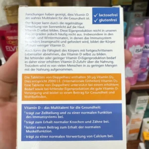 Viên uống Vitamin D3 Doppelherz Aktiv 2000 IE 50 viên của Đức Viên uống Doppelherz Vitamin D3 2000 I.E
