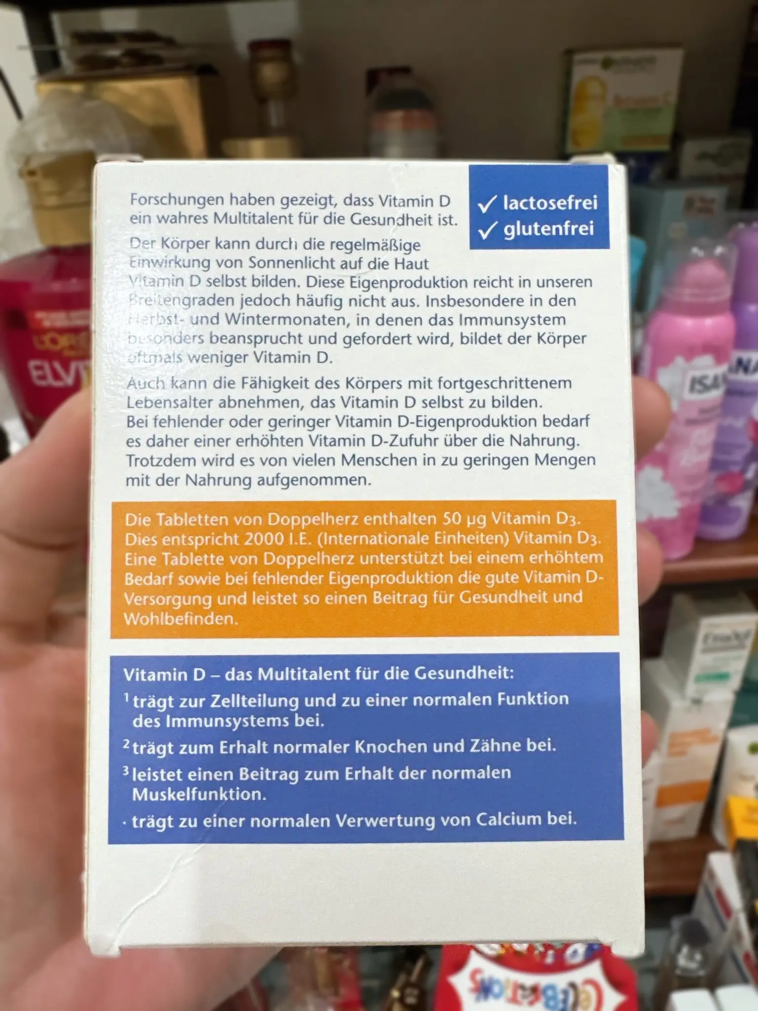 Viên uống Vitamin D3 Doppelherz Aktiv 2000 IE 50 viên của Đức Viên uống Doppelherz Vitamin D3 2000 I.E