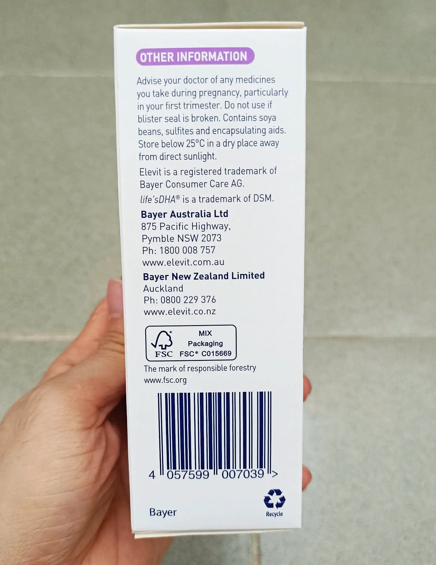 Viên uống Elevit DHA & Choline Pregnancy 60 viên của Úc Viên uống Elevit DHA & Choline Pregnancy 60 viên Úc cho bà bầu