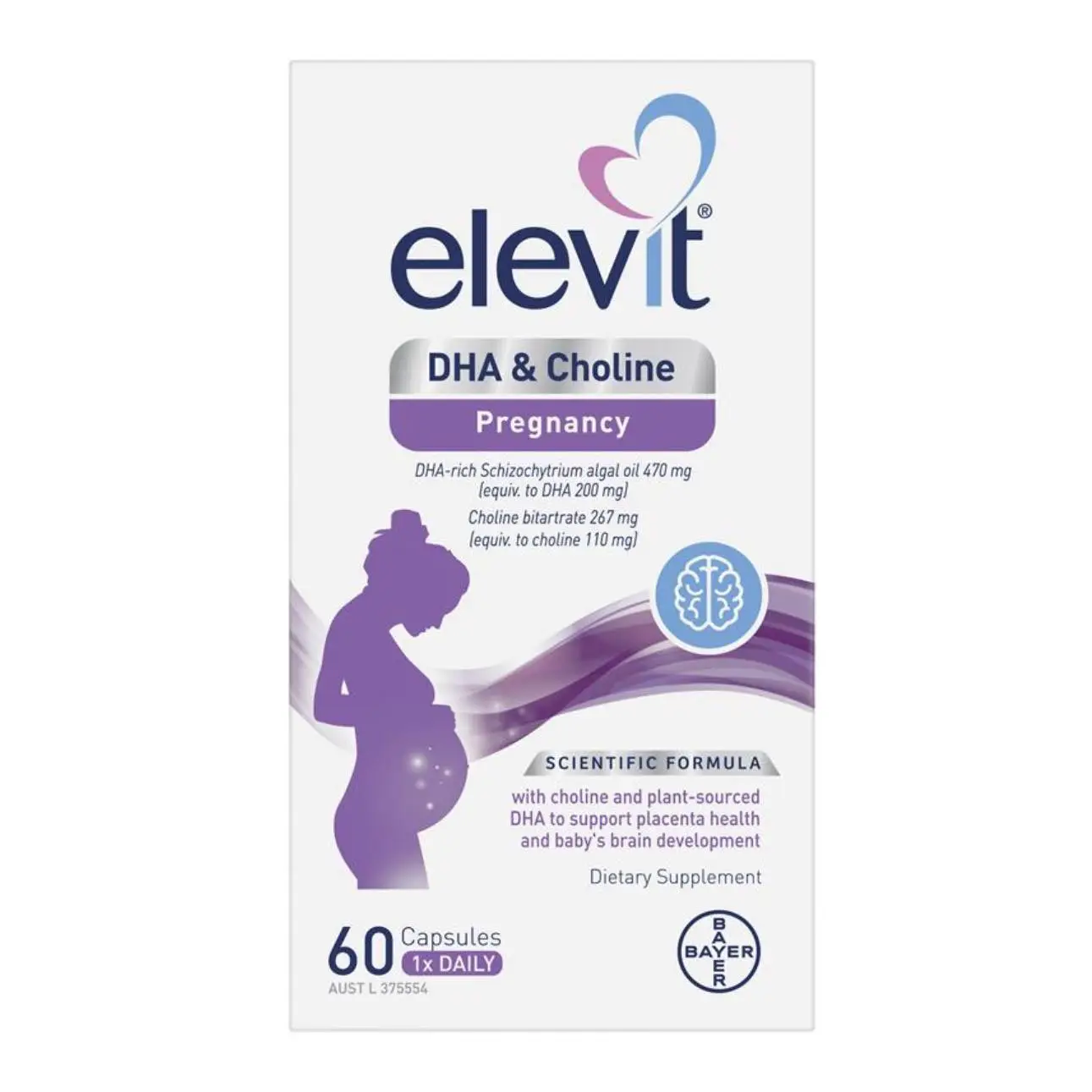Viên uống Elevit DHA & Choline Pregnancy 60 viên của Úc Viên uống Elevit bổ sung DHA + Choline cho phụ nữ mang thai