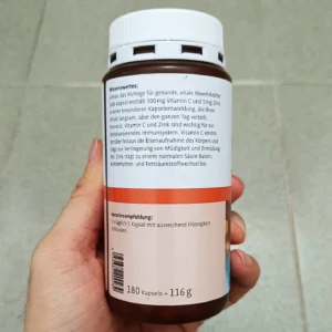 Viên uống Sanct Bernhard Vitamin C + Zink bổ sung vitamin C và kẽm 180 viên