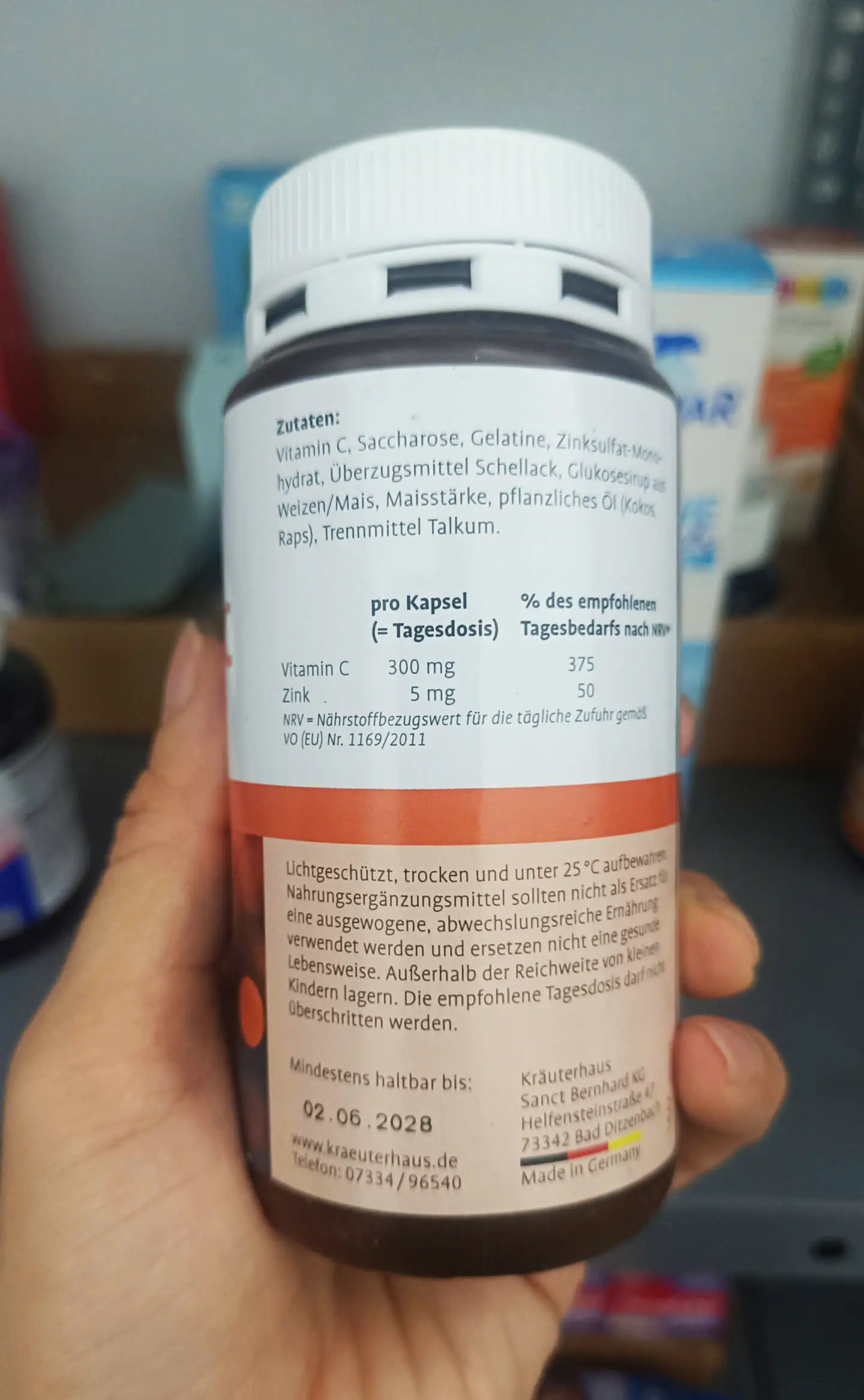 Viên uống Vitamin C Zink Sanct Bernhard 180 viên của Đức Viên uống Sanct Bernhard Vitamin C + Zink chống lão hóa