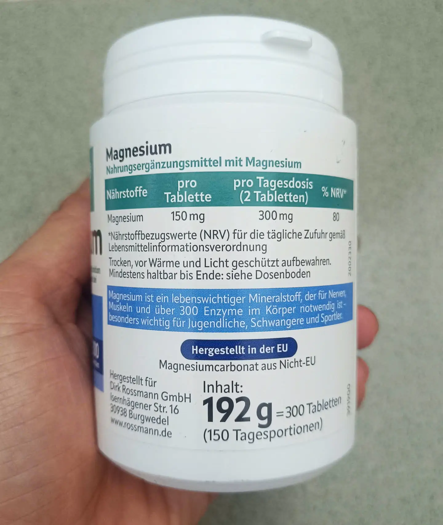 Viên uống Altapharma Magnesium 300 viên của Đức Viên uống bổ sung magie altapharma Magnesium, 300 viên