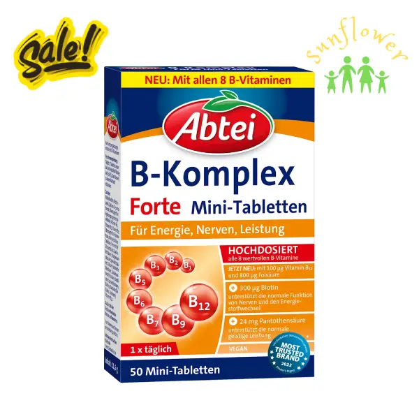 Viên uống vitamin B tổng hợp Abtei B-Komplex Forte 50 viên của Đức Viên uống vitamin B tổng hợp Abtei B-Komplex Forte 50 viên của Đức