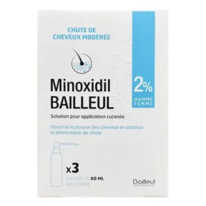 Xịt mọc tóc, chống rụng tóc Minoxidil Bailleul 2 %, 3 chai x 60ml