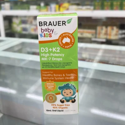Brauer Baby Kids D3 + K2 High Potency MK-7 Drops 10ml của Úc Brauer Baby & Kids D3 + K2 High Potency MK-7 10ml