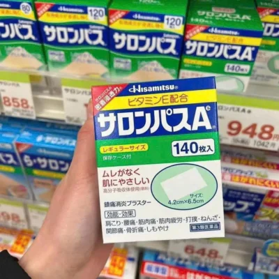 Cao dán giảm đau Hisamitsu Salonpas 140 miếng của Nhật Bản Cao dán giảm đau xương khớp Salonpas Hisamitsu 140 miếng