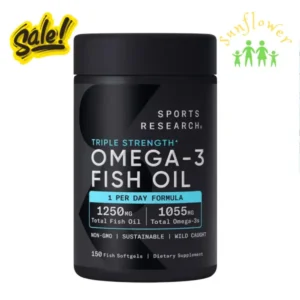 Dầu cá Sports Research Triple Strength Omega 3 Fish Oil 1250mg 150 viên Của Mỹ