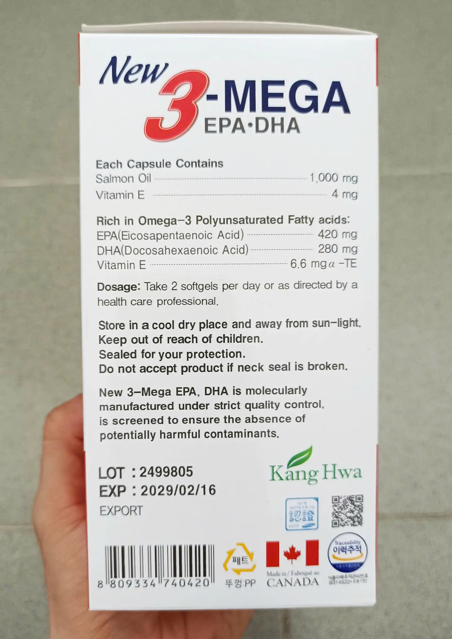 Dầu cá hồi New 3 Mega Salmon Oil 1000mg 300 viên của Hàn Quốc Dầu cá hồi New 3 Mega Salmon Oil 1000mg Hàn Quốc 300 viên