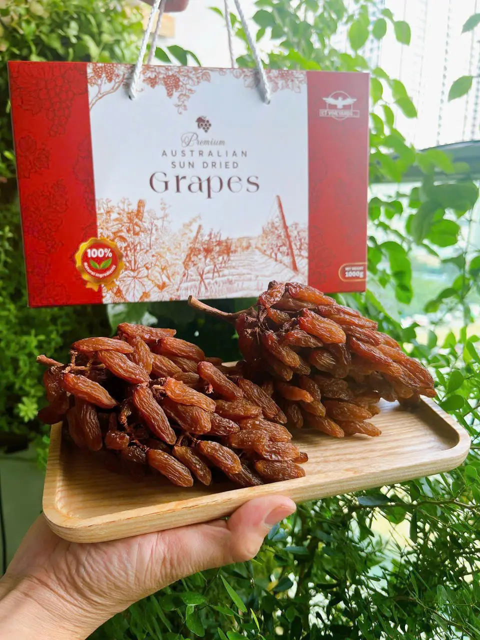 Nho khô Thompson Premium Australian 1kg của Úc Nho khô nguyên cành ÚC Thompson Premium 1kg