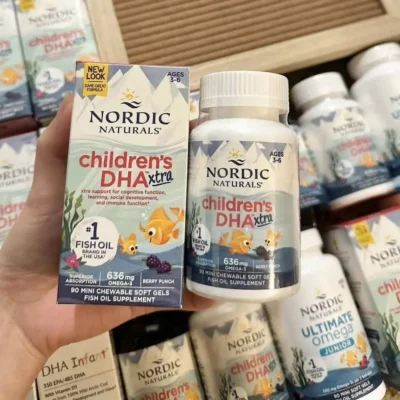 Viên nhai Nordic Naturals Children's DHA Xtra 90 viên của Mỹ Nordic Naturals Kids DHA Omega 3 636mg Softgel 90 viên