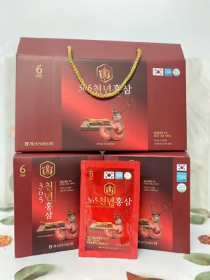 Nước hồng sâm linh chi nhung hươu 365 Hàn Quốc hộp 20 gói