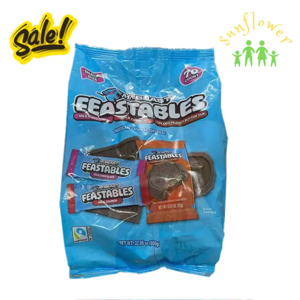 Socola Mr Beast Feastables túi 70 gói 909g của Mỹ Socola Mr Beast Feastables túi 70 gói 909g của Mỹ