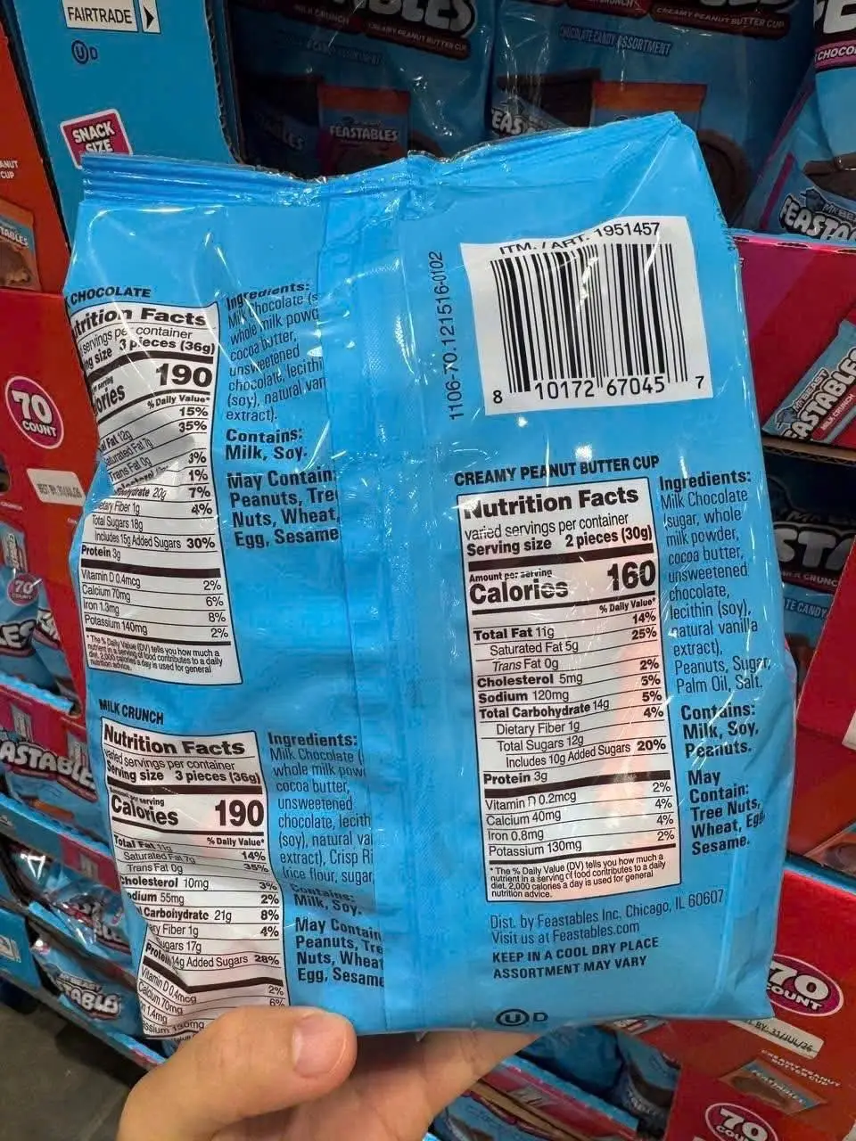 Socola Mr Beast Feastables túi 70 gói 909g của Mỹ Socola MrBeast Feastables của Mỹ 909g