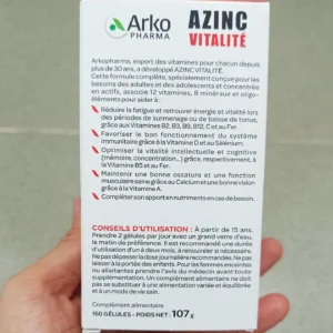 VITAMIN TỔNG HỢP PHÁP Azinc Vitalité Arkopharma 150 viên