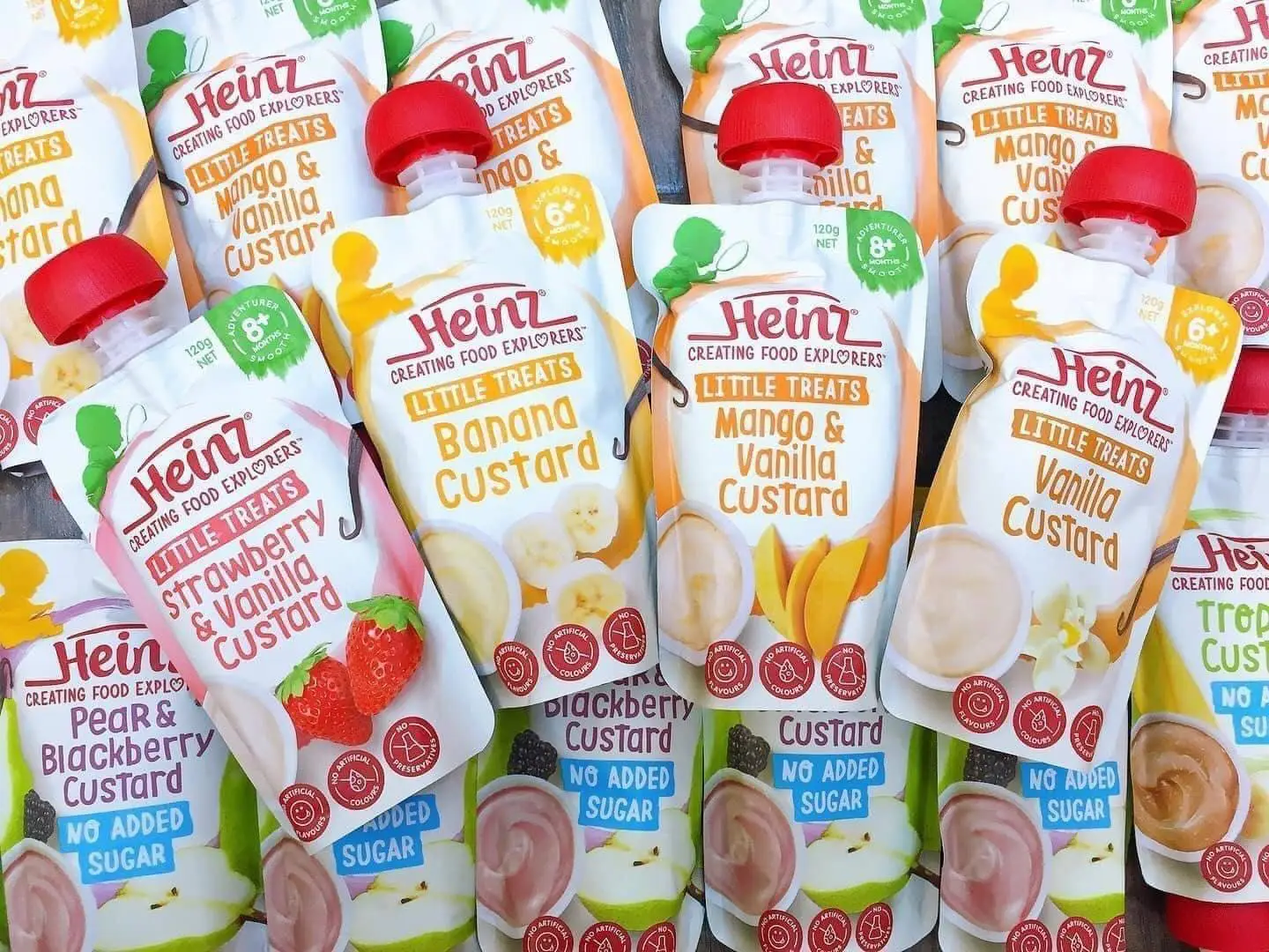 Set 10 váng sữa Heinz Custard túi 120g của Úc Váng Sữa Túi Heinz Úc Đủ Vị 120gr