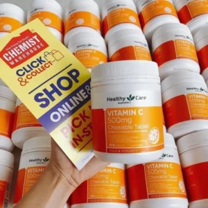 Viên nhai Vitamin C Healthy Care 300 viên của Úc Viên ngậm Healthy Care Vitamin C 500mg của Úc lọ 300 viên