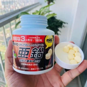 Viên nhai kẽm Orihiro Zinc 180 viên của Nhật Bản Viên ngậm bổ sung Kẽm Orihiro Vị nho 180 viên