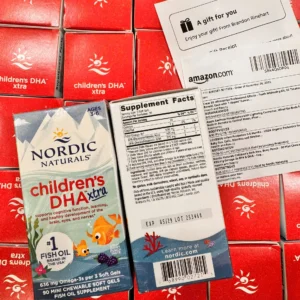 Viên nhai Nordic Naturals Children's DHA Xtra 90 viên của Mỹ Viên nhai DHA Nordic Naturals Children's DHA Xtra Ages 3-6 Berry 636 mg 90 Mini Soft Gels