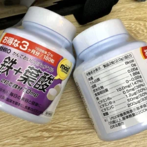 Viên nhai Orihiro Sắt + Axit Folic vị nho 180 viên của Nhật Bản Viên nhai bổ sung Sắt Và Acid Folic Orihiro Most Chewable Iron 180 viên