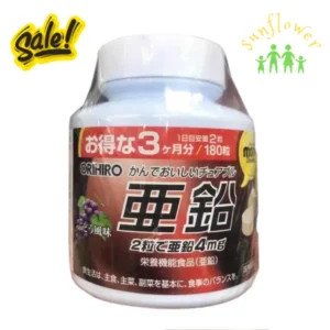 Viên nhai kẽm Orihiro Zinc 180 viên của Nhật Bản