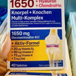 Viên uống Tetesept Glucosamin 1650 + Hyaluron + Chondroitin 40 viên của Đức Viên uống bổ khớp Glucosamin 1650 Tetesept 40 viên